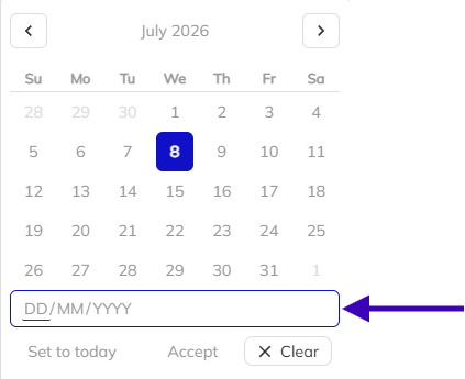 Create button above the staff grid