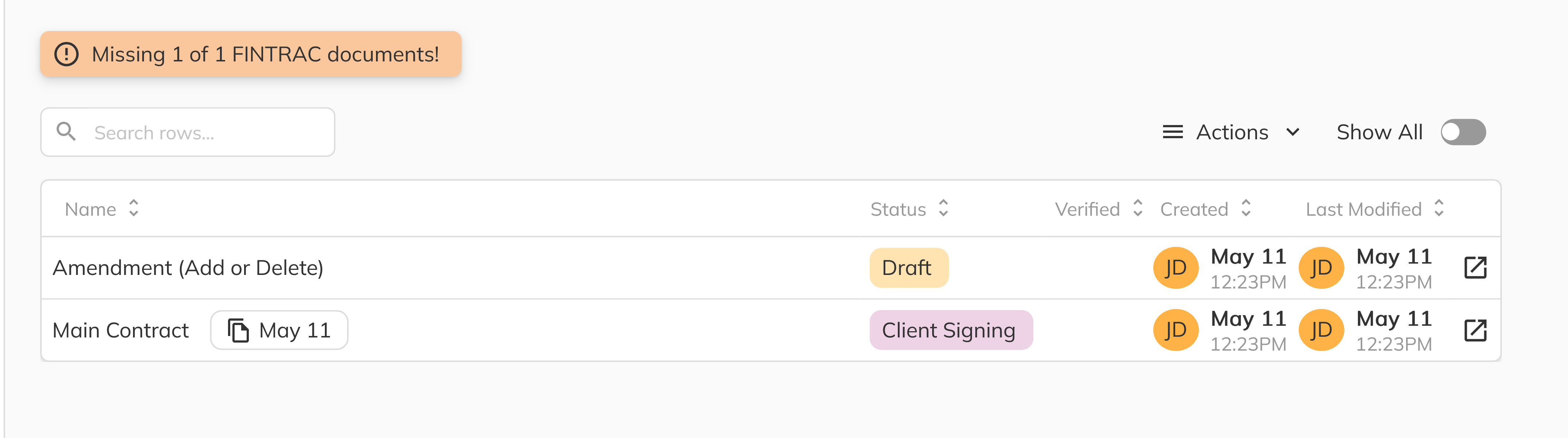 Document Status Terminology