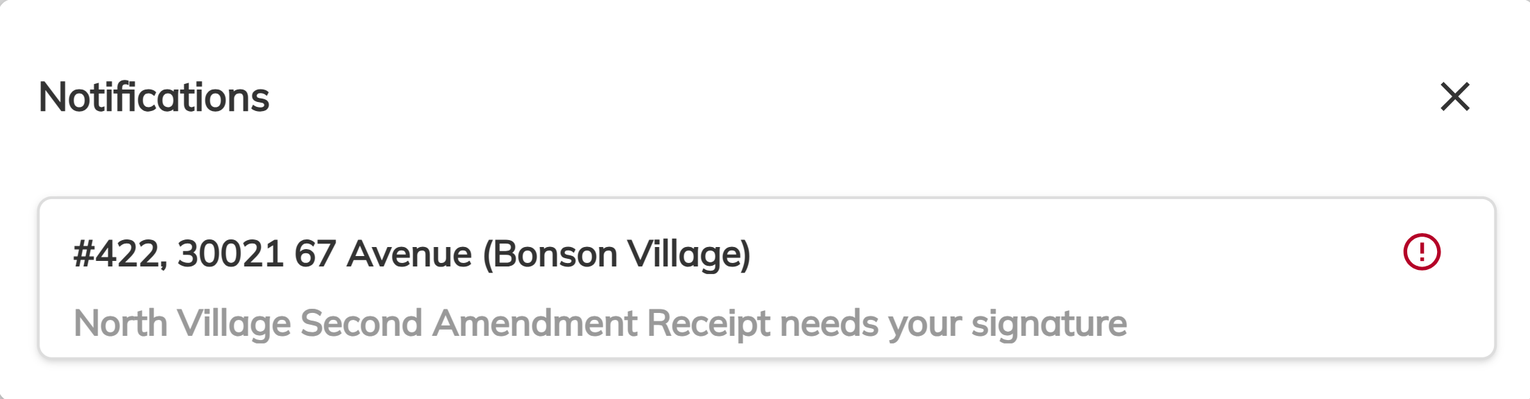 Popup Notification Panel