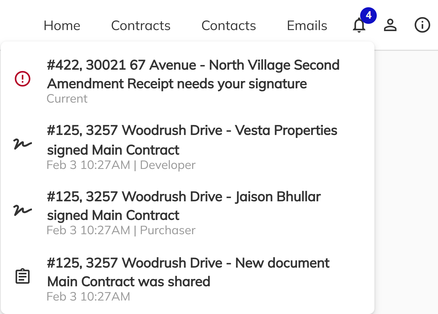 Popup Notification Panel