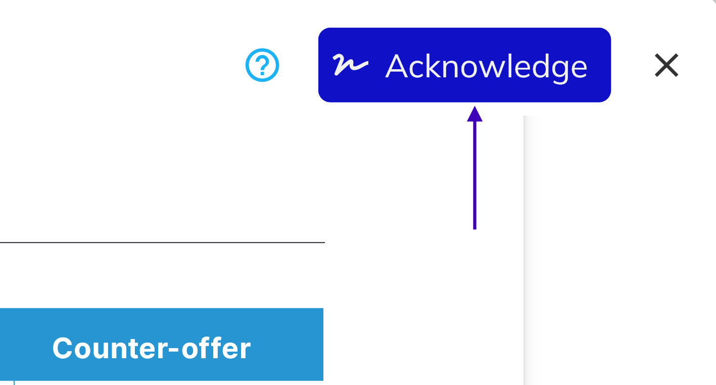 Remuneration dialog Acknowledge button and the signed form being submitted