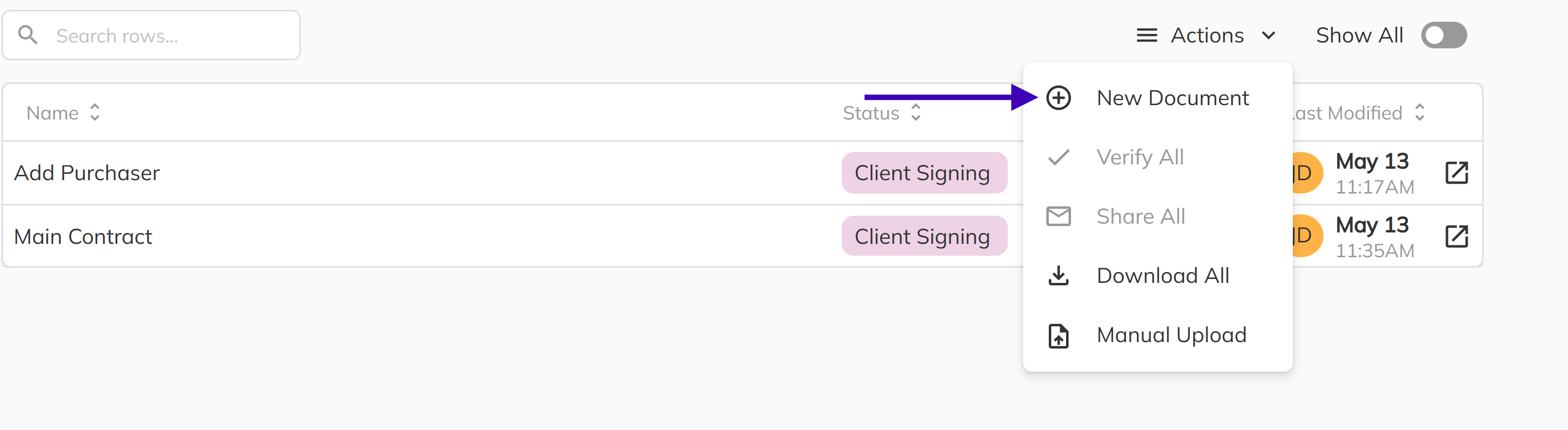 Suggested image: A screenshot of the New Document dialog.
