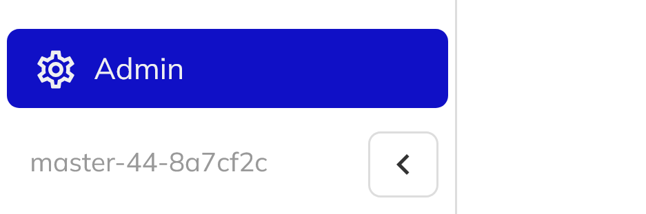 Workbench side navigation with the Admin link highlighted