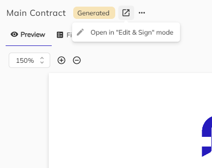 Edit button highlighted on document panel
