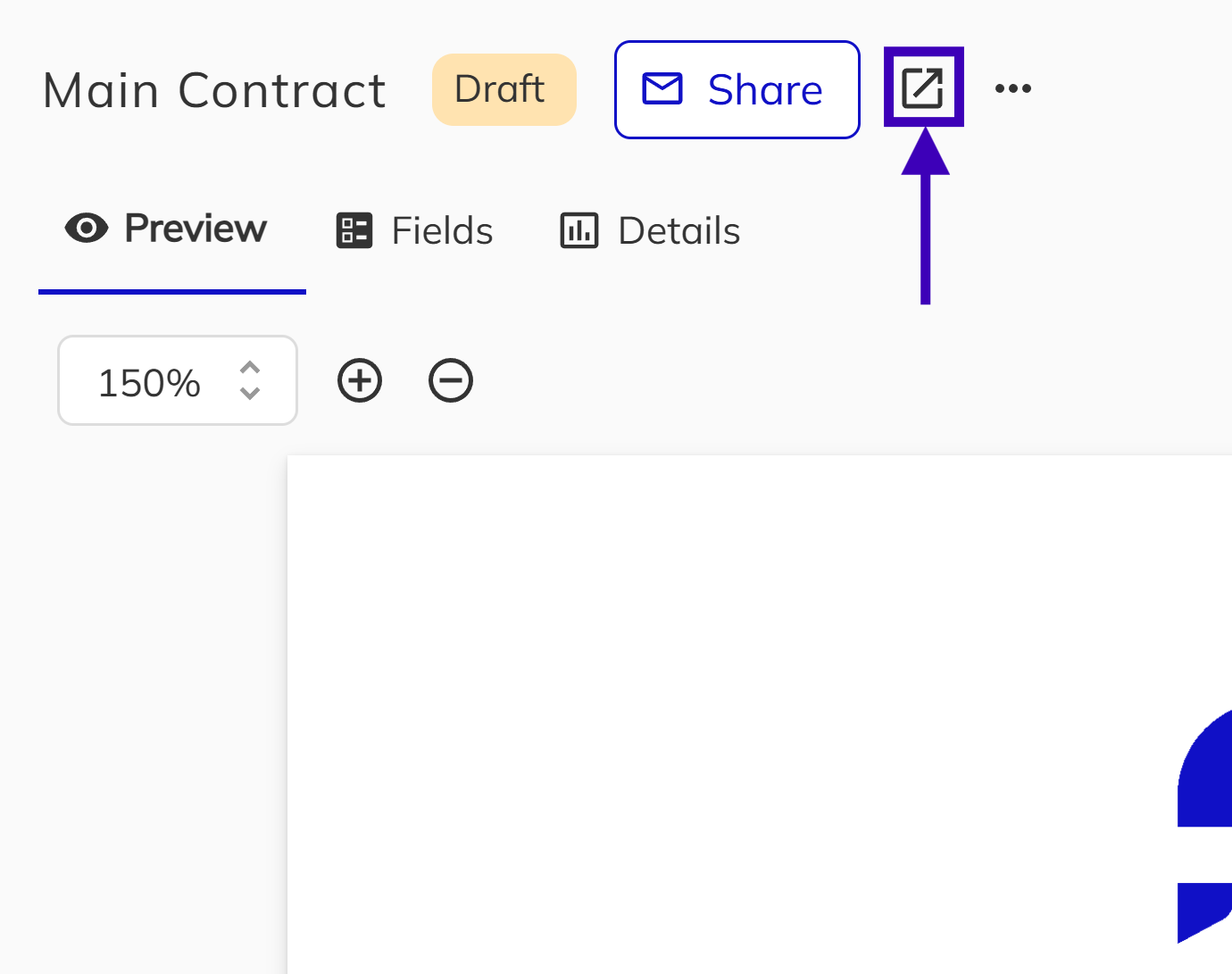 Edit button highlighted on document panel