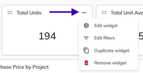 Duplicate widget and Remove widget options