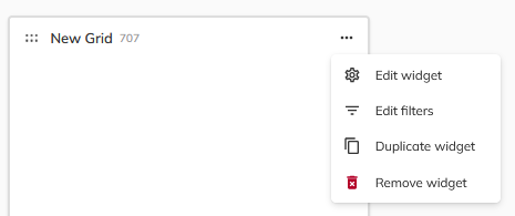 Widget menu with Edit widget selected