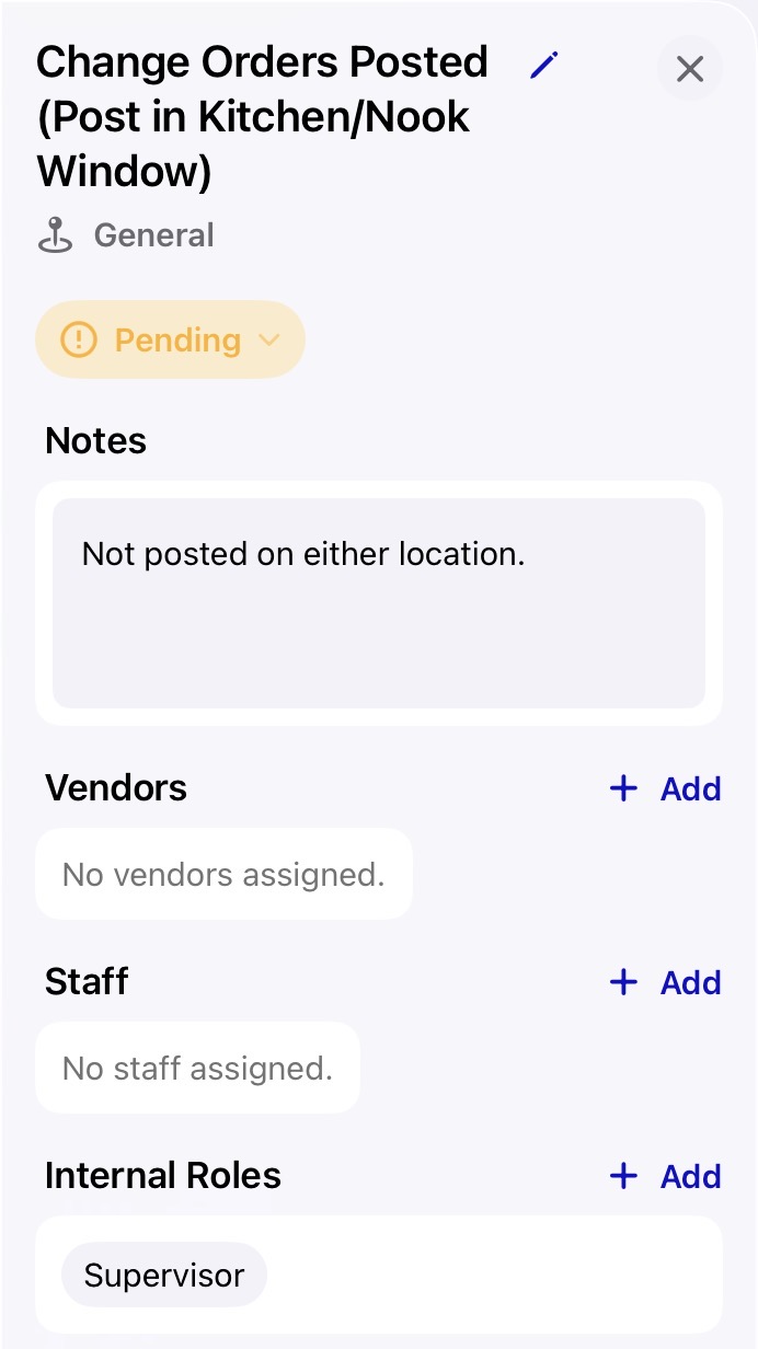 Assigning a vendor to a failed item