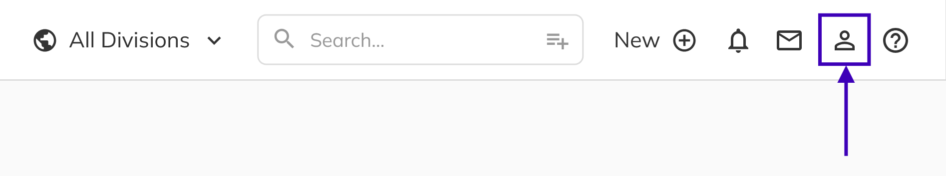 Person icon in the top-right of the Sales App header