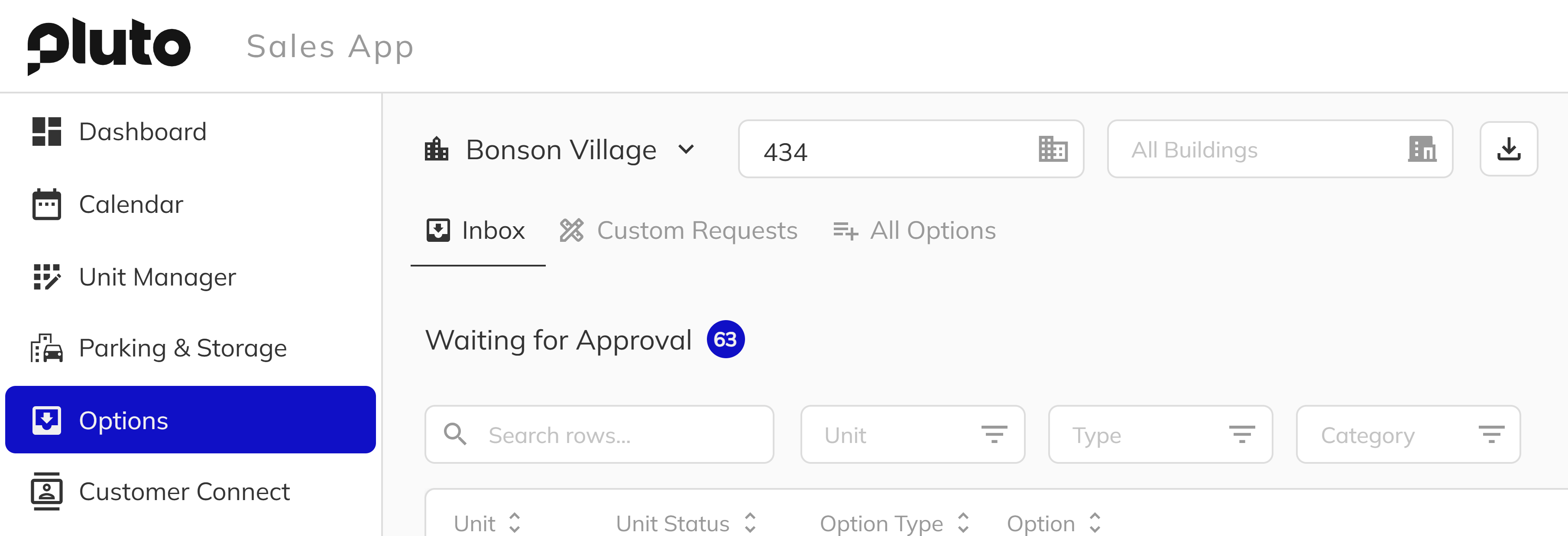 Options Inbox Navigation