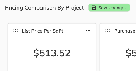 Save changes button next to the report title