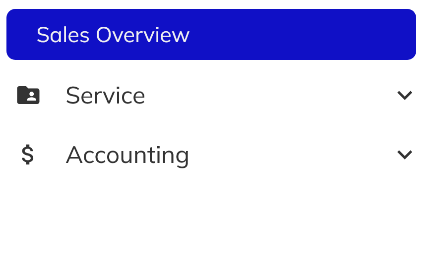 Selecting a report in the sidebar
