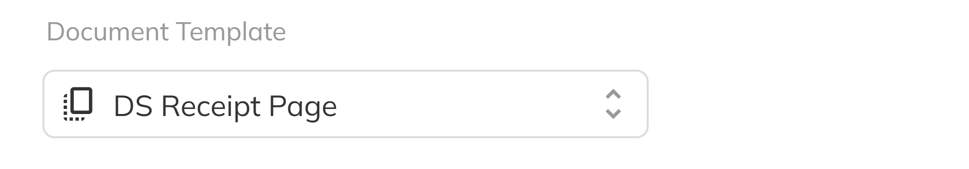 Document Template dropdown selection