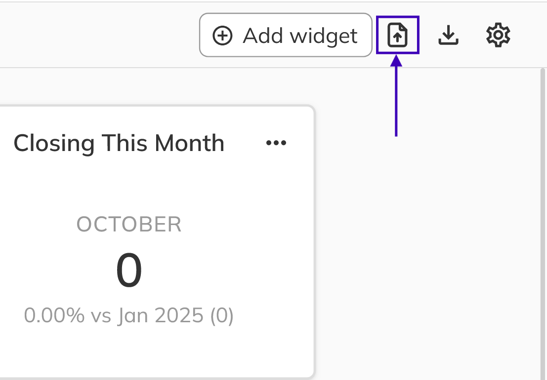 Share report icon in the report toolbar