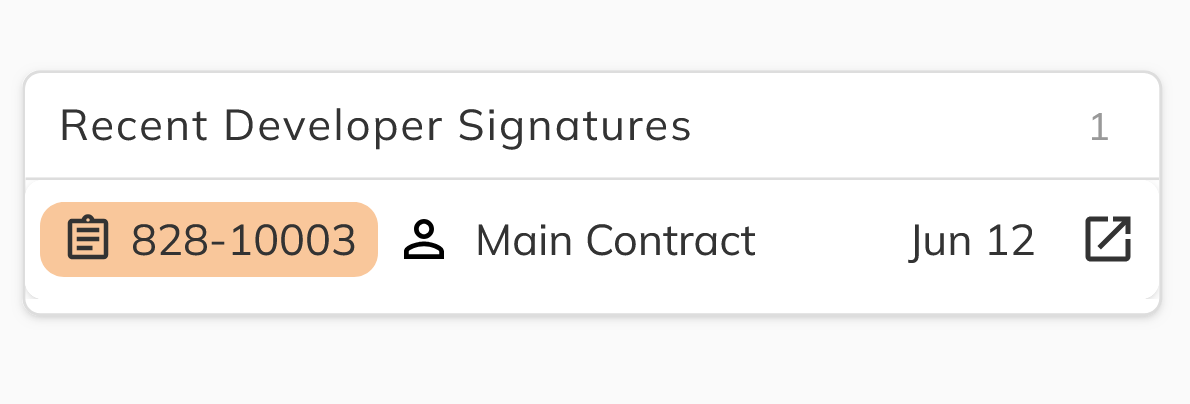 Document signed and status updated