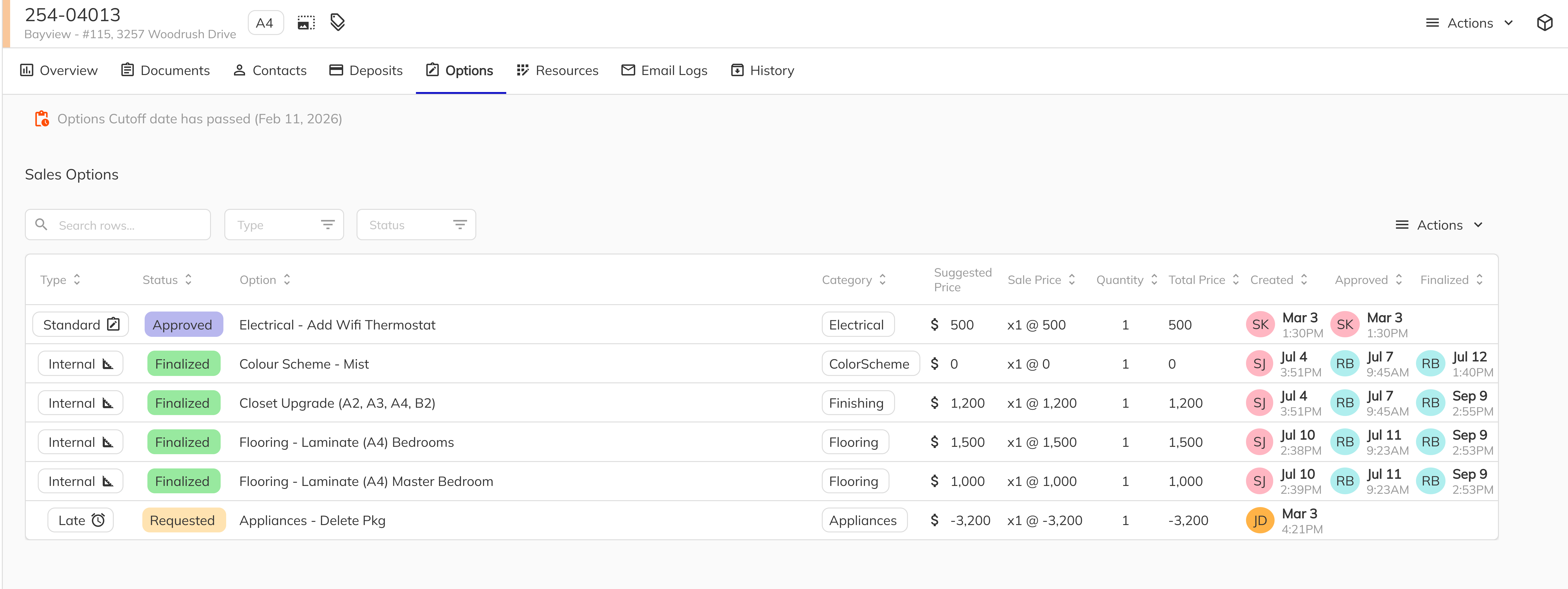 Unit View Options Tab