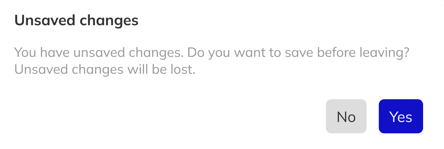 Unsaved changes prompt when leaving a report
